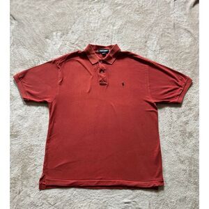Polo Golf Ralph Lauren Mens Short Sleeve Shirt Orange Rugby Pony‎ Size XL
